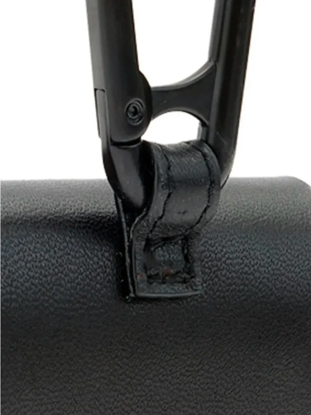AllSaints Black Leather AirPods Case with Carabiner Clip